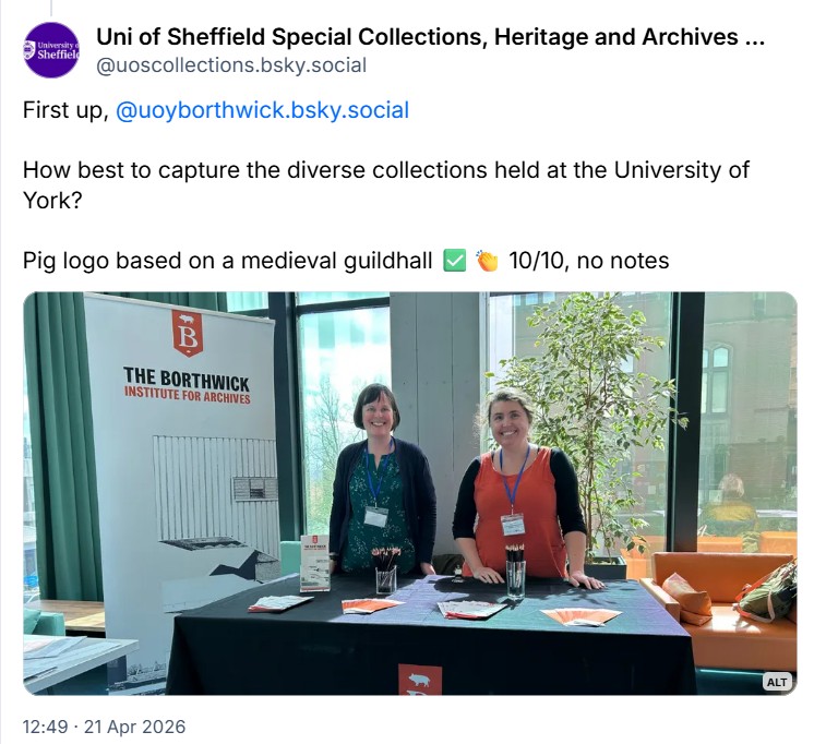 Laura and Lydia at the History and Archives in Practice showcase at Sheffield